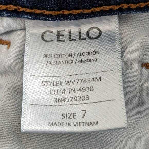 CELLO Sweet Escape Skinny Jeans High Rise Womens Size 7 Distressed High-Low Hem - Picture 4 of 16